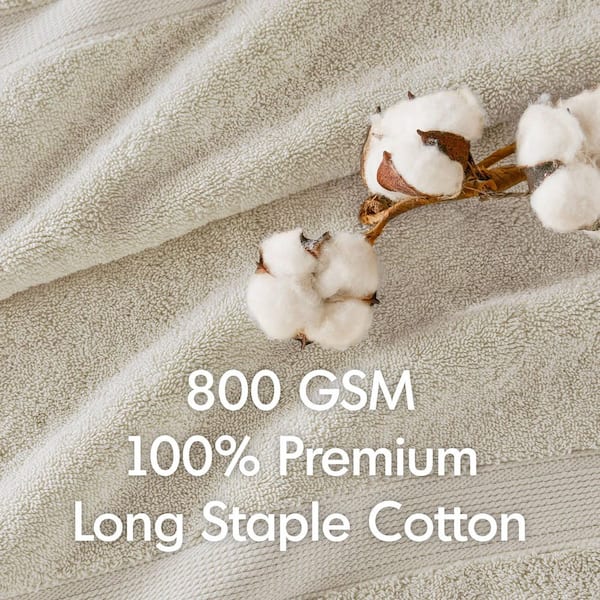 800 GSM Natural 100% Cotton Bath Sheet (Set of 2)