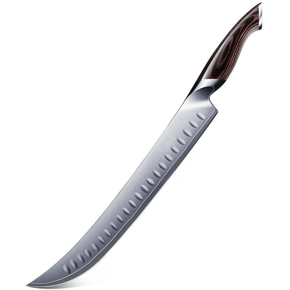 12 in. Carbon Steel Pakkawood Full Tang Brisket Japanese Chef's Knives, Razor Sharp Curved Butcher Breaking Knive price history on PriceWatchPro