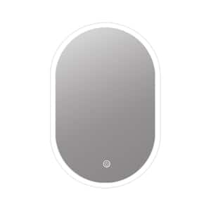 Modern Safety Design Dimmable 18 in. W x 26 in. H Large Oval Frameless Anti-fog Wall Bathroom Vanity Mirror in Natural