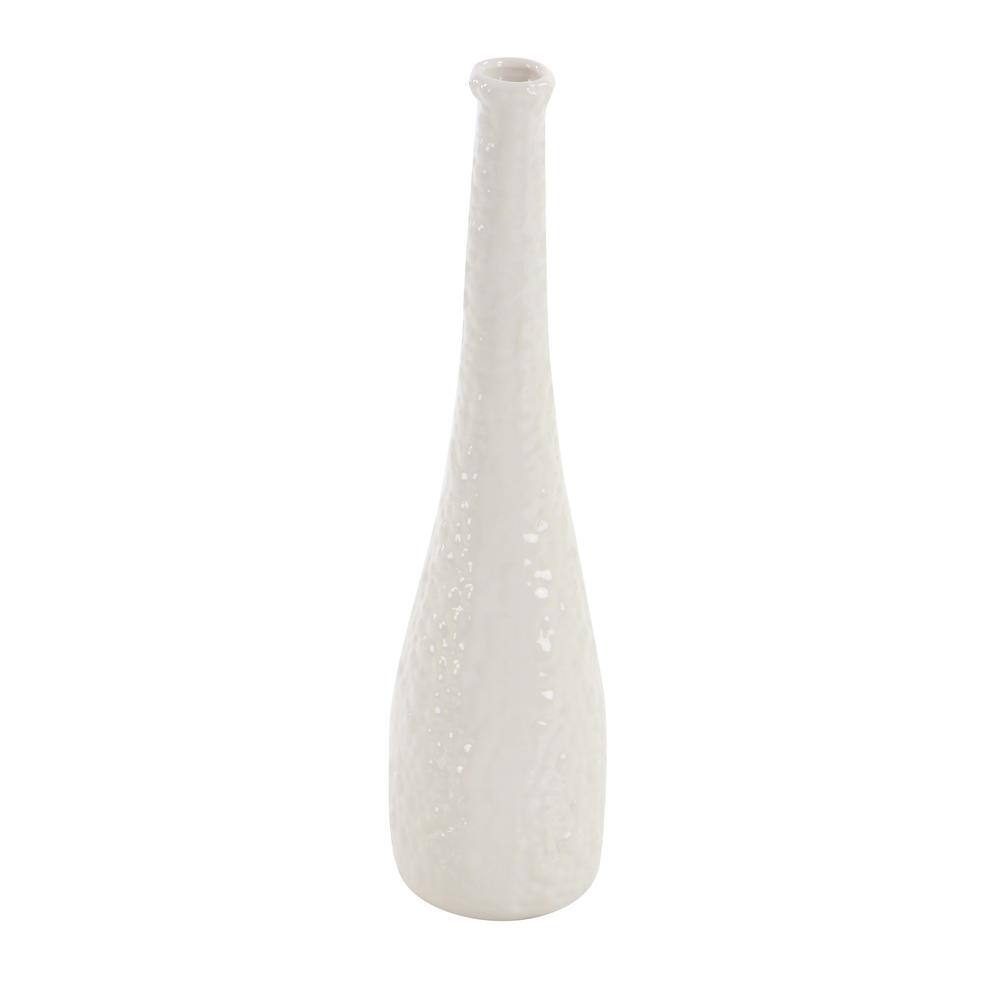 White Modern Ceramic Bud Vase Set - 12" Tall