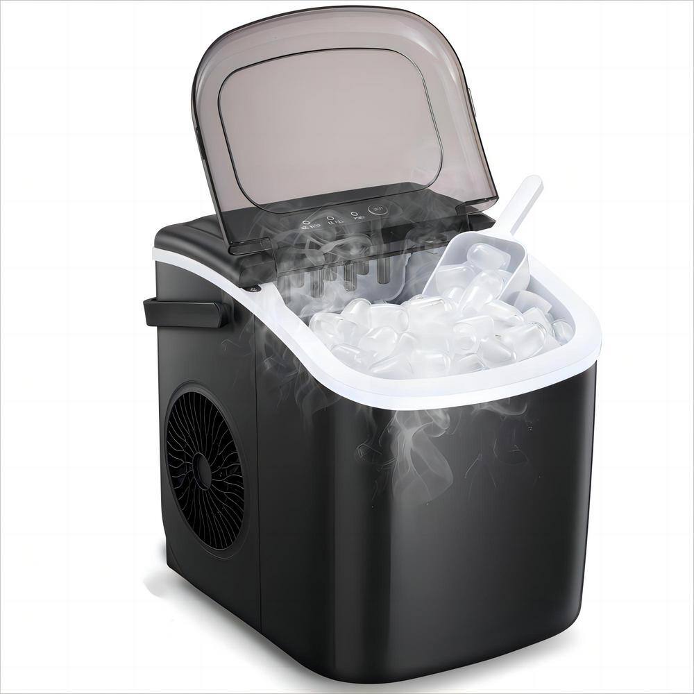 COWSAR 8.7 in. W 26 lbs. Per Day Bullet Ice Portable Counter Top Ice Maker in Black