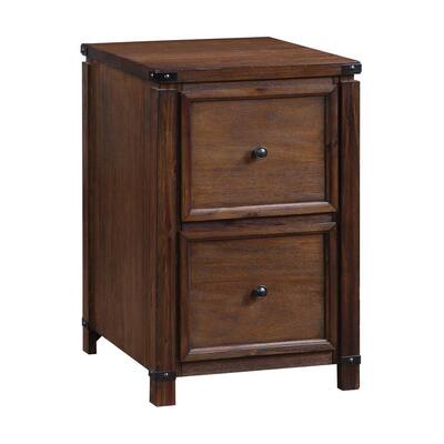 Baton Rouge Brushed Walnut Decorative Vertical File Cabinet with Drawers