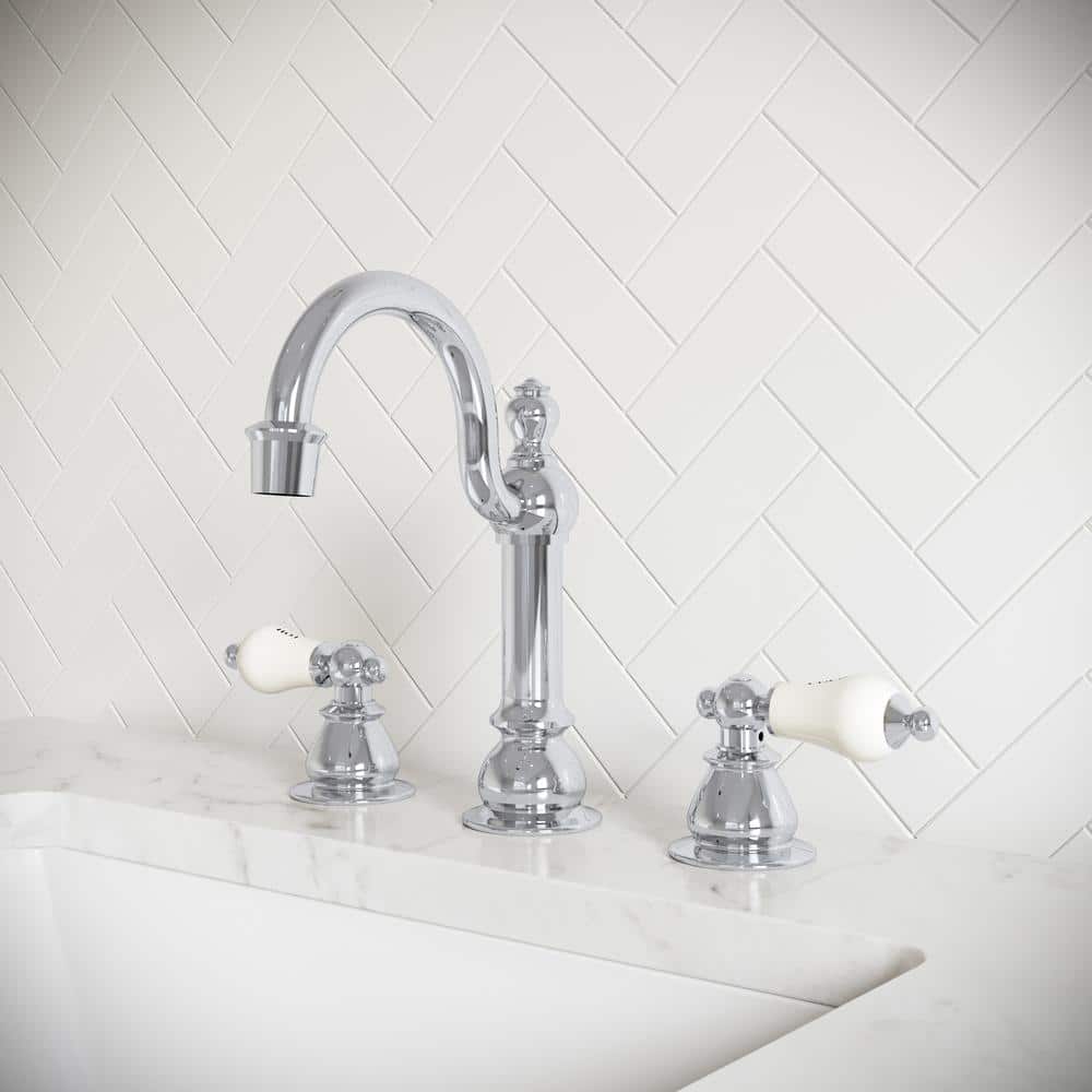 Classic Chrome Widespread Lavatory Faucet with Pop-Up Drain