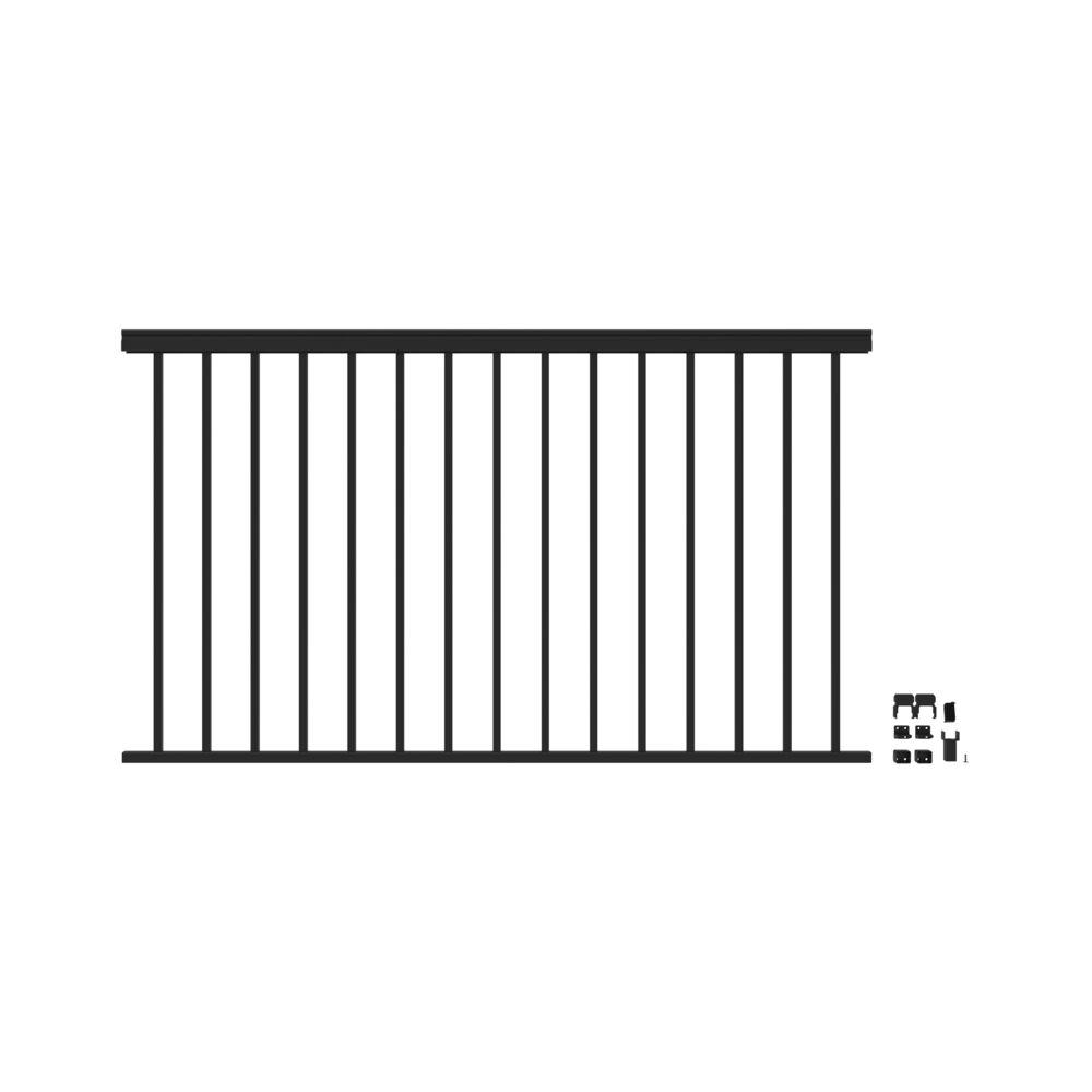 Barrette Outdoor Living VersaRail Classic 6 ft. x 42 in. Matte Black ...