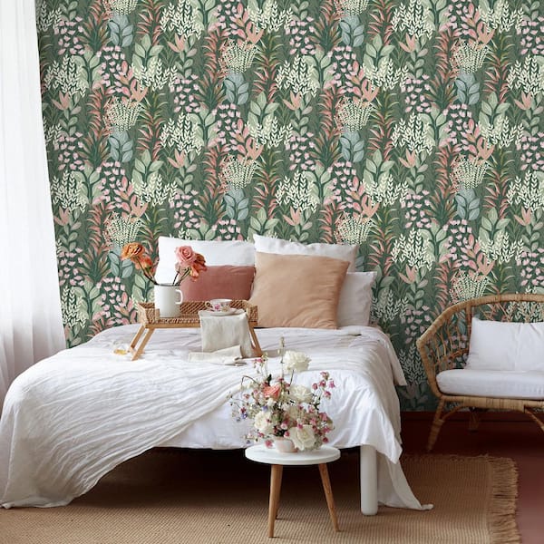 Serene Meadow Green Ground Wallpaper Sample