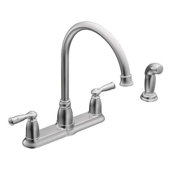 MOEN Banbury High-Arc 2-Handle Standard Kitchen Faucet with Side Sprayer in Chrome