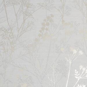 Hedgerow Grey and Pale Gold Unpasted Removable Peelable Paper Wallpaper