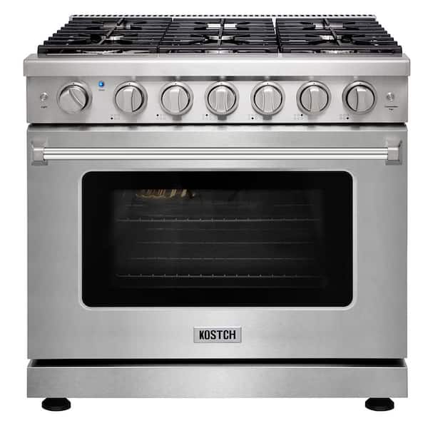 36 in. 6 Burners Freestanding Propane Gas Range in Stainless Steel with 6.0 cu. ft. Convection Oven