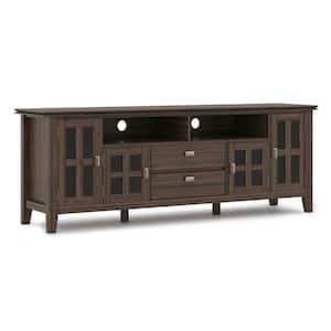 Artisan Solid Wood 72 in. Wide 1-Drawer Transitional TV Media Stand in Farmhouse Brown for TVs up to 80 in.
