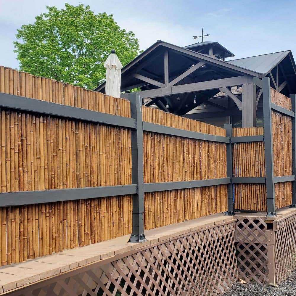 Caramel Brown Bamboo Fence Panel, 4' x 8'