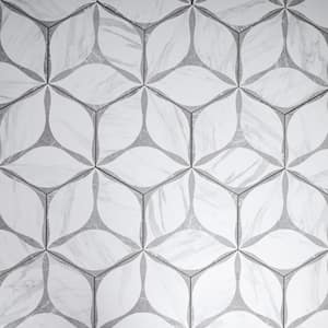 Corola Gray Hexagon 8.9 in. x 7.7 in. Matte Porcelain Tile Sample