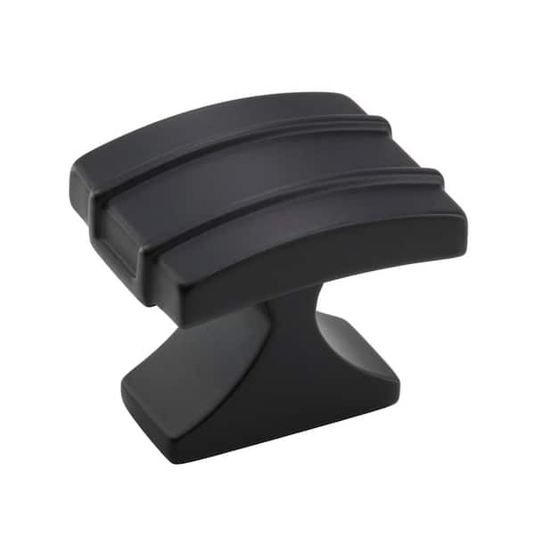 Amerock Davenport 1-1/4 in. (32mm) Classic Matte Black Rectangle Cabinet Knob