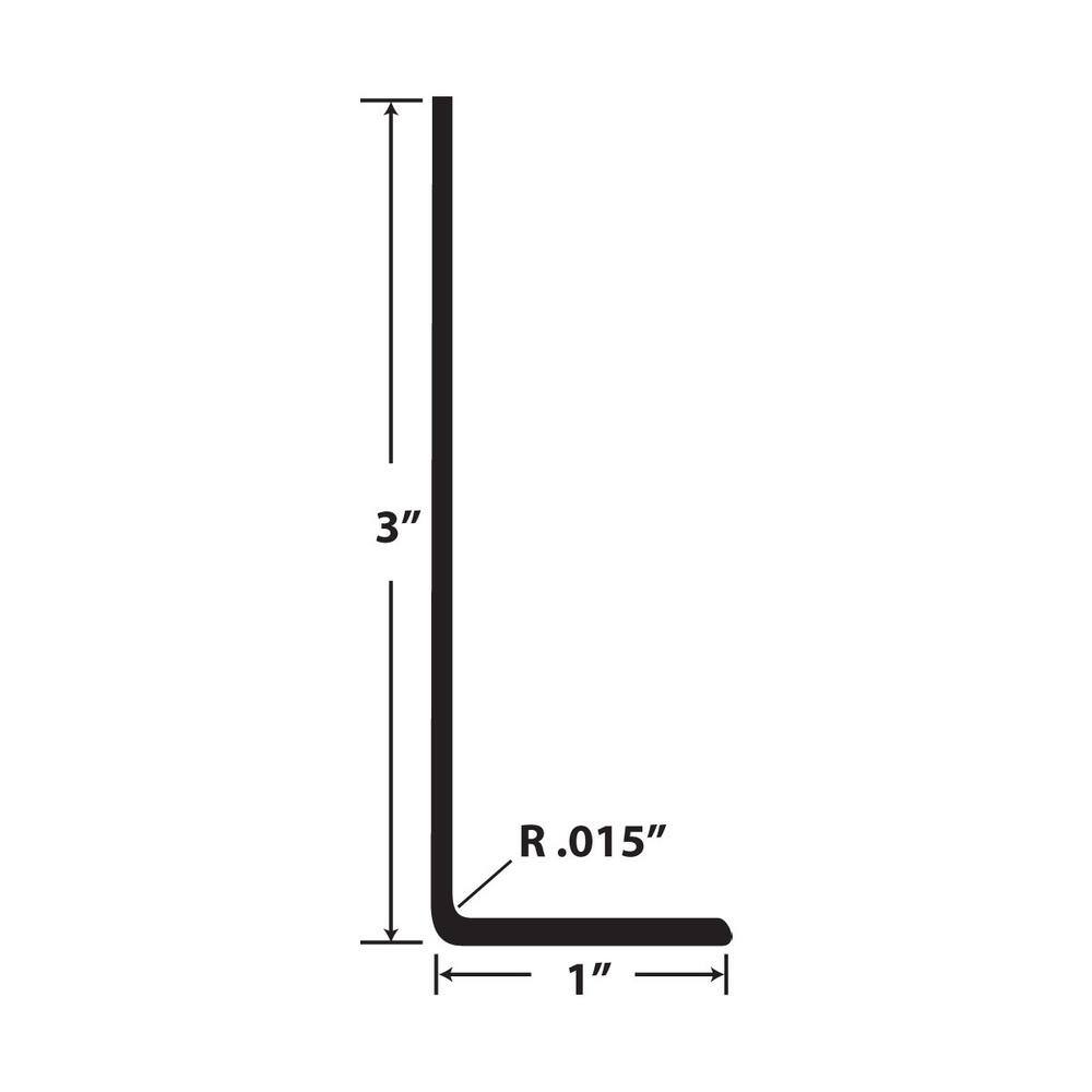 Black Styrene Plastic Angle Moulding 36 Inch Lengths Pack of 4