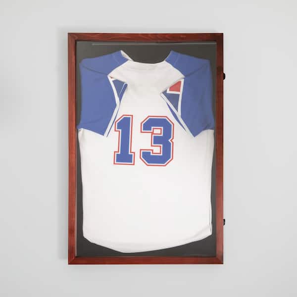 Banks Mahogany Display Case with Solid Pine Wood Frame, UV Treated Acrylic Window, Velvet Backing Board