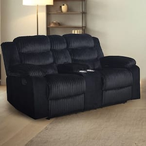 New Classic Furniture Willow Black 74.5 In. Black Polyester 2-Seater Loveseat
