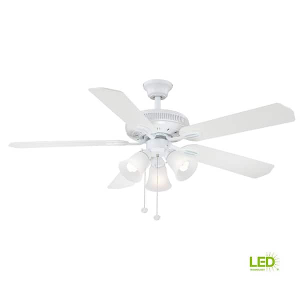 Led Indoor White Ceiling Fan, Hampton Bay Glendale Ceiling Fan