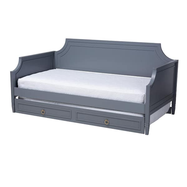 Baxton Studio Mariana Grey Full Daybed with Trundle