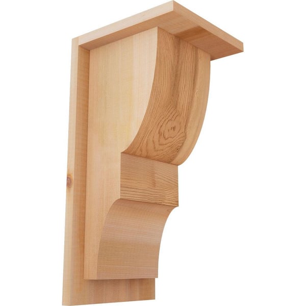 Ekena Millwork 7-1/2 in. x 8 in. x 16 in. Western Red Cedar Ridgewood Smooth Corbel with Backplate
