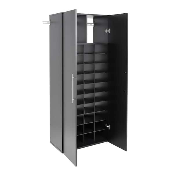 HangUps Shoe Storage Cabinet Black - Prepac