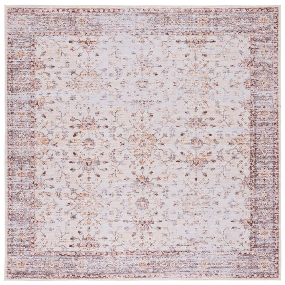 SAFAVIEH Tucson Beige/Gold 6 ft. x 6 ft. Machine Washable Border Floral