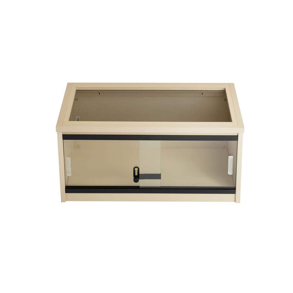 New Age Pet® ECOFLEX® 24 in. Mojave Reptile Terrarium Lounge - Durable Composite Habitat with Ventilated Side Panels, Removable Sliding Glass Doors and Mesh Screen Top for UV/Heat Lamp Setup