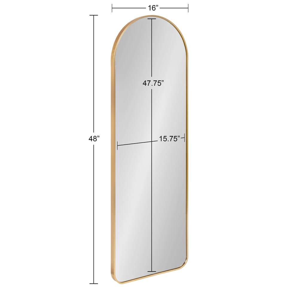 Zayda Full Length Gold Aluminum Rectangular Arch Mirror