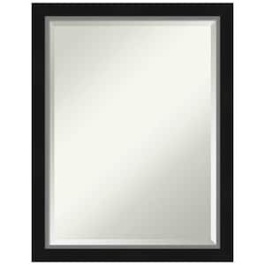 Eva 21 in. x 27 in. Modern Rectangle Framed Black Silver Narrow Wall Mirror