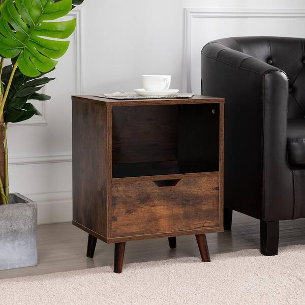 Tall Square Wood Bedside Table, Simple Nightstand, Reclaimed Wood, Modern  Table, Plant Stand , Square Side Table, Rustic End Table Walnut 