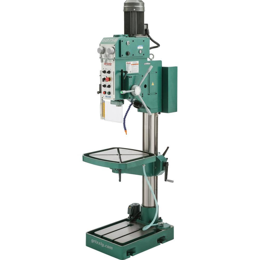 Grizzly Industrial 27-1/2 in. 18-Speed Heavy-Duty Drill Press with 5/8 ...