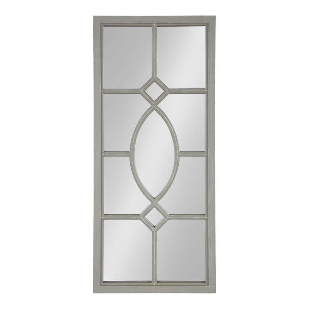Rustic Gray Full Length Rectangular Windowpane Wall Mirror