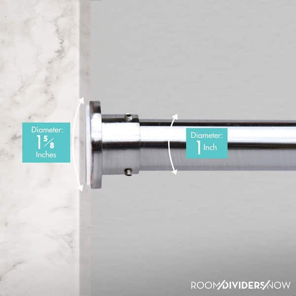 Roomdividersnow 80 In 120 In Premium Tension Curtain Rod In Silver Trod Slvr144 The Home Depot