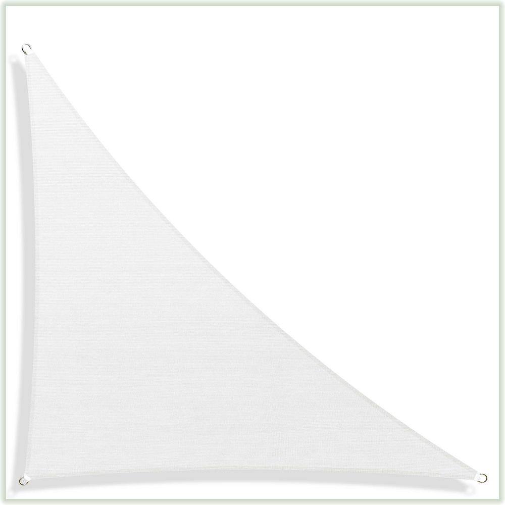White HDPE Mesh Right Triangle Sun Shade Sail 10' x 10' x 14'