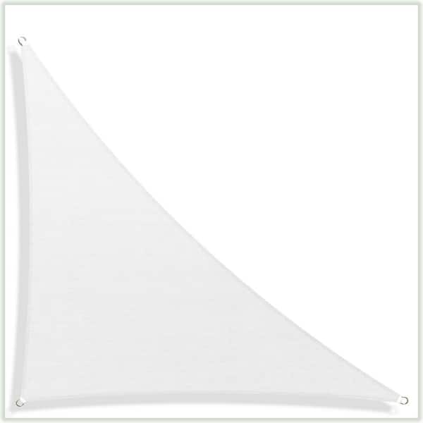 COLOURTREE 10 ft. x 10 ft. x 14.1 ft. 190 GSM White Right Triangle Sun Shade Sail Screen Canopy, Outdoor Patio and Pergola Cover