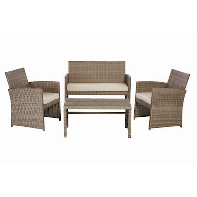 Brown Patio Conversation Sets Outdoor Lounge Furniture The Home Depot