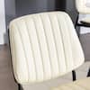 Noble House Nook Beige Modern PU Leather Upholstered Dining Chairs, Metal Tapered Legs, Set of 2 114705