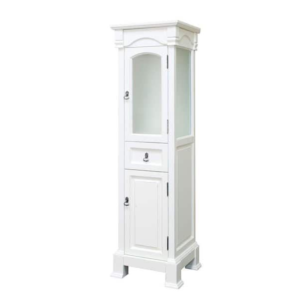 Bellaterra Home Bloomfield 18 in. W x 65 in. H x 17 in. D Bathroom Linen Storage Floor Cabinet in White