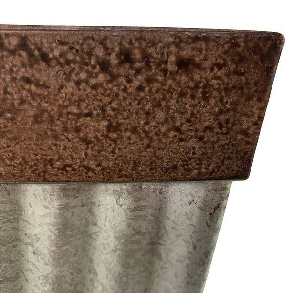 Southern Patio HDR-046851 - Urna quadrata in resina rustica per