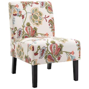 Floral Polyester Armless Chic Dining Chair