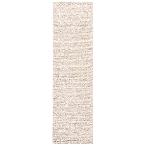 Natura 2 ft. x 8 ft. Ivory Modern Solid Color Runner Rug