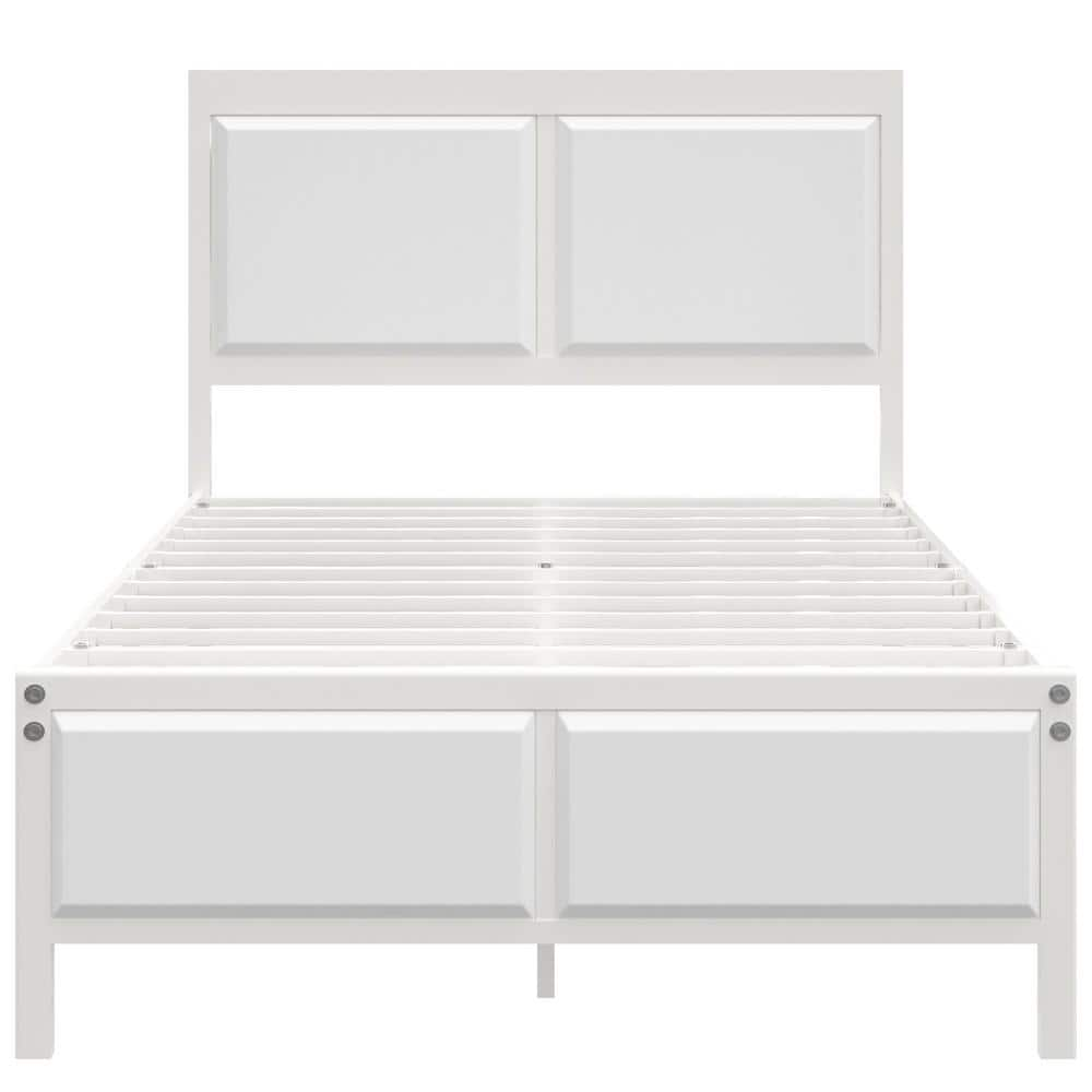 Reviews For Vecelo Metal Bed Frame White Metal Frame Twin Size Platform 