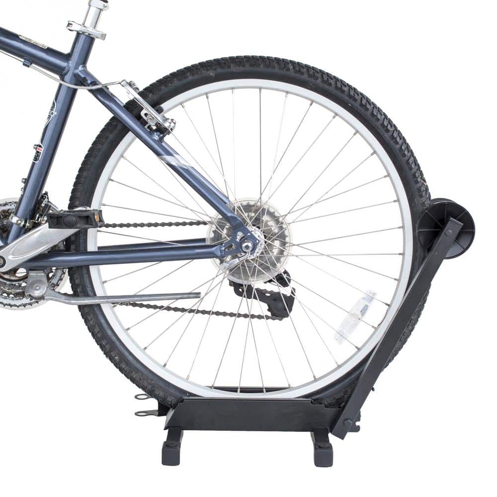 Reliancer Sports Foldable Alloy Bicycle Storage Stand Bike Floor Parking Rack Wheel Holder Fit 20-29 Bikes Indoor Home Garage Using Silver 