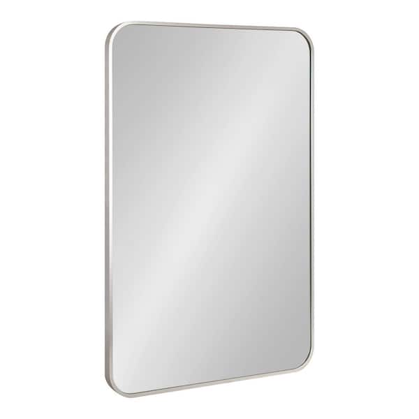 Kate and Laurel Zayda 19.68 in. W x 30.00 in. H Silver Rectangle Modern Framed Decorative Wall Mirror