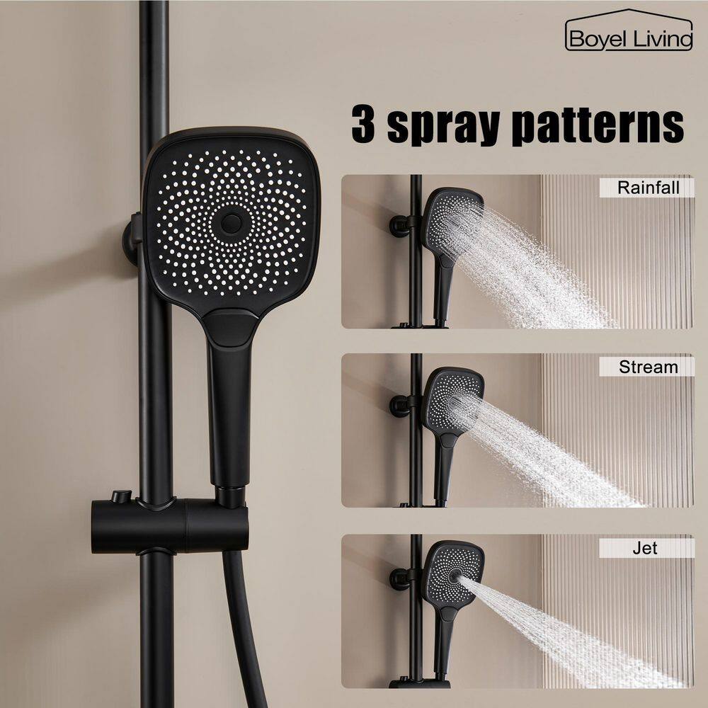 Matte Black Dual Shower Head with Handheld and Tub Spout