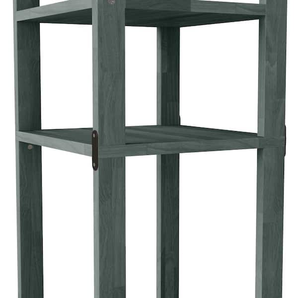 Handy Living Freemont 47 2 In Gray, Solid Wood Tall Narrow Bookcase