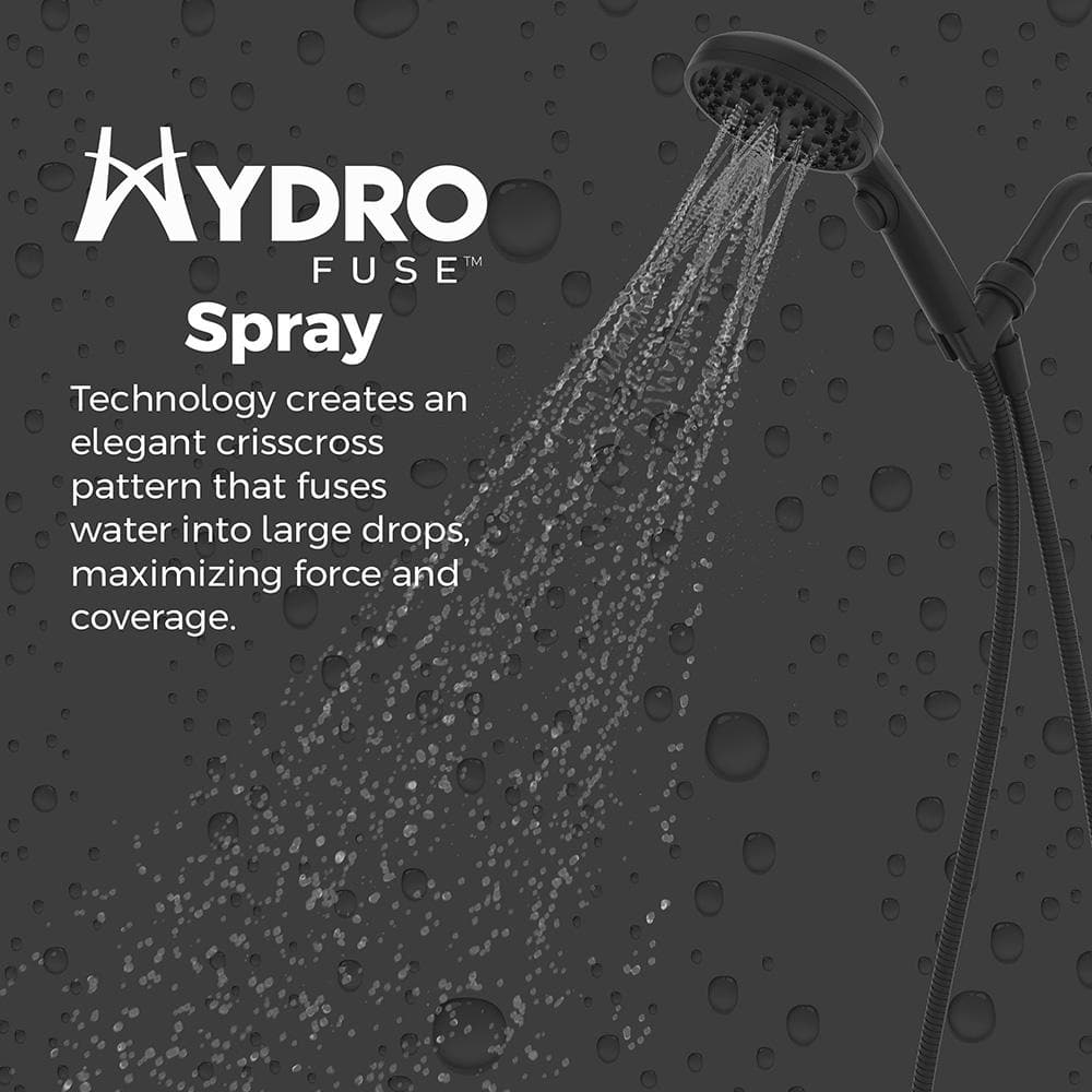 Matte Black 6-Spray Handheld Shower Head with Hose