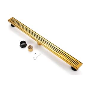 36 in. 304 Stainless Steel Linear Shower Drain in Gold