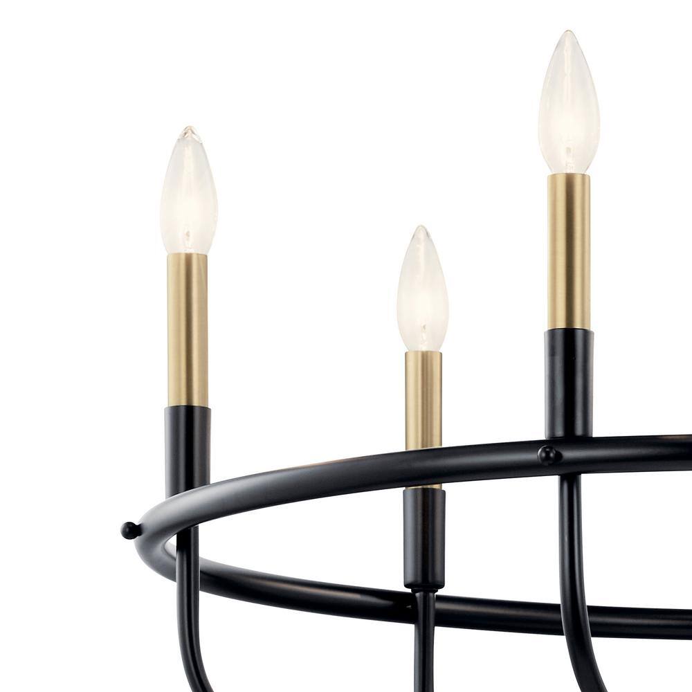 Capitol Hill Modern Black 6-Light Chandelier with Candle Sleeves