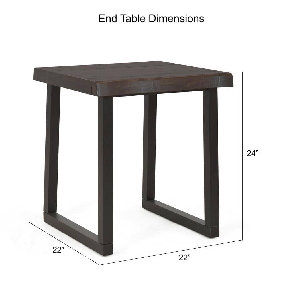 Jennings Live Edge Cherry and Ebony Wood Square End Table