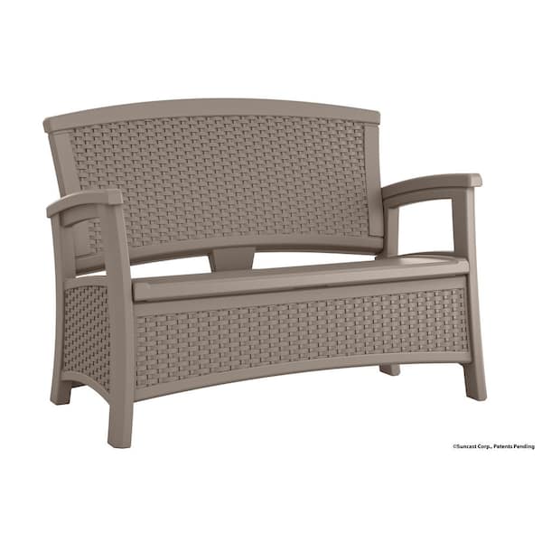 Suncast Elements Resin Outdoor Loveseat With Storage