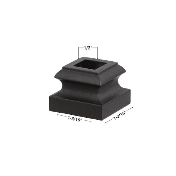 EVERMARK Stair Parts 1/2 in. Matte Black Flat Metal Shoe for Stair Remodel